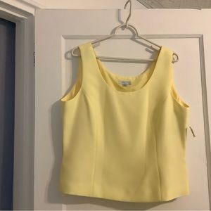 Tahari Yellow Sleeveless Top, 16 Petite